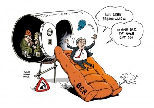 Wowereit: Berlins Oberbürgermeister gibt sein Amt zum Jahresende auf - Karikatur Schwarwel