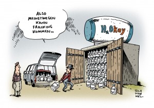Fracking in Deutschland: Kabinett macht Weg frei - Karikatur Schwarwel