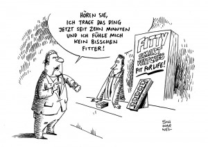 Fibo: Weltweit größte Messe für Fitness, Wellness und Gesundheit in Köln - Karikatur Schwarwel