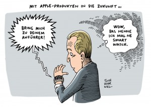 Apple Watch: Verkaufsstart in Deutschland - Karikatur Schwarwel