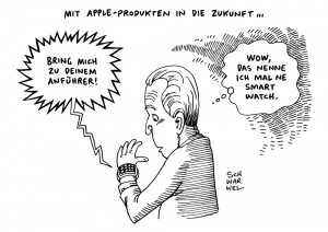 Apple Watch: Verkaufsstart in Deutschland - Karikatur Schwarwel