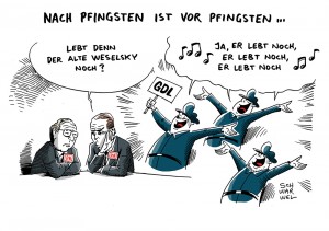 Bahn: Neue Aktionen im Arbeitskampf erwartet - Karikatur Schwarwel