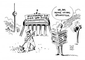 FIFA: Skandal um WM-Vergabe im Jahre 2010 - Karikatur Schwarwel