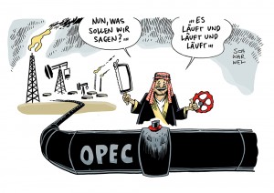 OPEC: Saudi-Arabien profitiert von gleichbleibender Fördermenge - Karikatur Schwarwel
