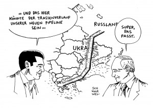 Griechenland-Krise: Tsipras kündigt Gespräche mit Putin an – Pipeline-Deal als Möglichkeit - Karikatur Schwarwel