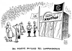 Kaufhof: Kanadische Firma übernimmt die Warenhauskette - Karikatur Schwarwel