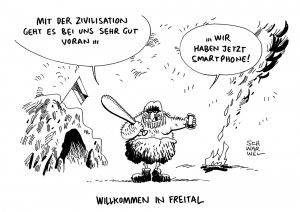 Flüchtlinge in Freital: Baseballschläger-Angriffe nach Asyl-Demo und pogramartige Stimmung - Karikatur Schwarwel