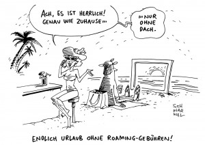 Roaming: EU schafft Gebühren ab Juni 2017 ab - Karikatur Schwarwel