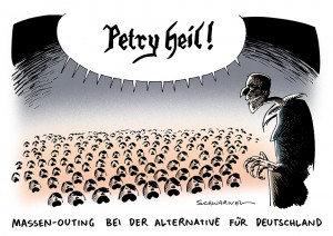 AfD: Petry mit Rechtsruck zur neuen Vorsitzenden gewählt – Karikatur Schwarwel