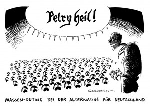 AfD: Petry mit Rechtsruck zur neuen Vorsitzenden gewählt – Karikatur Schwarwel