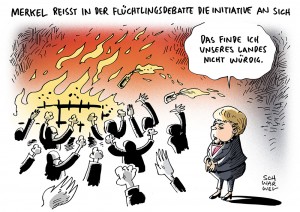 Merkel zum Thema Flüchtlinge: Gewalt „unseres Landes nicht würdig“