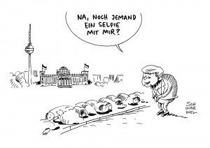 Merkels Asylpolitik: EU-Sondergipfel zur Flüchtlingskrise - Karikatur Schwarwel