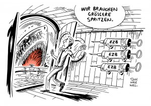 Verbraucherpreise: Inflationsrate im September auf Null, Deflation in Eurozone droht - Karikatur Schwarwel