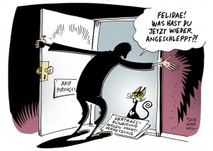 Nach Pegida-Rede: Bertelsmann-Verlage kündigen Verträge mit Akif Pirinçci _ Karikatur Schwarwel