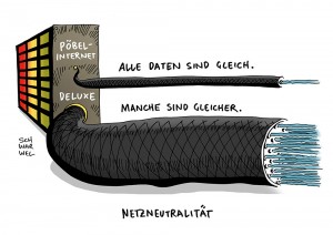 Netzneutralität: EU-Parlament beschließt umstrittene Internet-Regeln - Karikatur Schwarwel