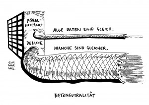 Netzneutralität: EU-Parlament beschließt umstrittene Internet-Regeln - Karikatur Schwarwel