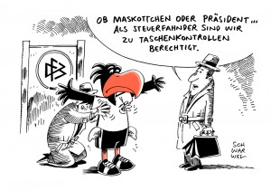 Razzia: DFB-Zentrale von Steuerfahndern durchsucht - Karikatur Schwarwel