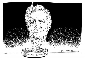 Altkanzler Helmut Schmidt tot karikatur schwarwel