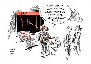 Dax auf Talfahrt: Ölpreisverfall, schwache US-Daten und Welt-Risiko-Report