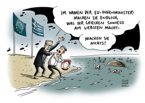 EU-Innenminister einig: Griechenland trägt Verantwortung für Flüchtlingskrise, weil es seine Seegrenze nicht schützt