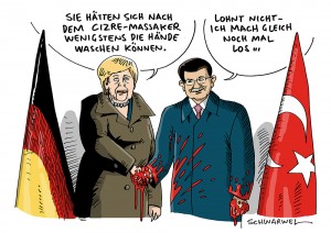 Nach türkischem Massaker in Cizre: Premierminister Davutoglu empfängt Bundeskanzlerin Merkel