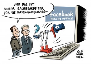 Kampf gegen Hasskommentare: Innenminister de Maizière besucht Berliner Facebook-Büro