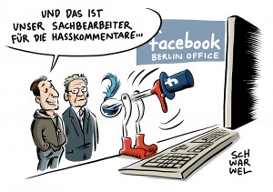 Kampf gegen Hasskommentare: Innenminister de Maizière besucht Berliner Facebook-Büro