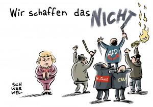 „Wir schaffen das.“: In einem Jahr vom Merkel-Slogan zum Anti-Merkel-Slogan