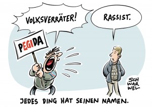 AfD, PEGIDA und Rechtspopulisten: Anti-Flüchtlings-Demonstranten-Ruf „Volksverräter“ entlarvt undemokratisches Denken