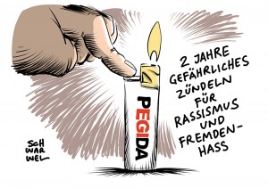 Demo zu 2 Jahre PEGIDA: Lutz Bachmann verschenkt 15.000 Feuerzeuge als symbolische Andenken
