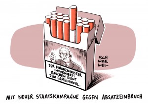 Schockfotos auf Zigarettenschachteln: Steuereinnahmen gesunken