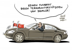 Angebliche Gülen-Unterstützer: Mercedes-Fahrer Erdogan stellt Daimler an Terror-Pranger; Bundesregierung reagiert auf Erdogan: Nauausrichtung der Türkeipolitik