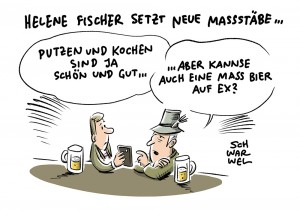 Prost: Helene Fischer trinkt vor Publikum eine Maß Bier auf ex