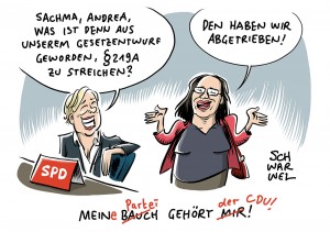 Neue Drehung beim Verbot der „Werbung“ für Schwangerschaftsabbrüche: SPD setzt bei §219a STGB jetzt doch auf Kompromiss mit Union
