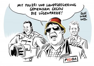 Pressefreiheit in Sachsen: Pegidisten als Hilfspolizei gegen ZDF-Team, Ministerpräsident steht hinter Polizei