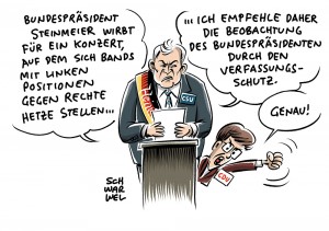 Wegen Unterstützung für Konzert in Chemnitz: CDU-Spitzenfrau Kramp-Karrenbauer kritisiert Steinmeier, Bundesinnenminister Steinmeier lehnt Beobachtung der AfD durch Verfassungsschutz ab